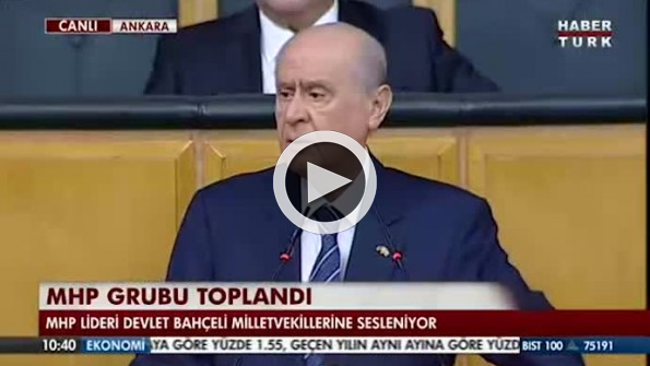 Bahçeli konuşurken prompter kapandı