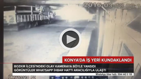 Konya’da bir iş yeri kundaklandı! O anlar kamerada