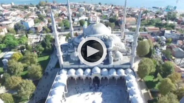 Restorasyonu tamamlanan Sultanahmet Camii havadan görüntülendi