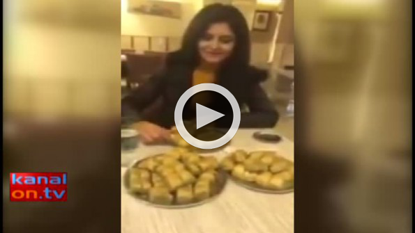 2 kilo baklava yiyen kadın sosyal medyada olay oldu