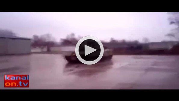 Tank ile drift yaptılar