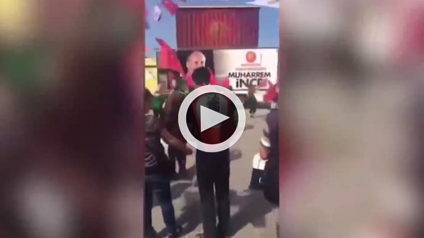 Muharrem İnce’nin mitinginde HDP-CHP kol kola!